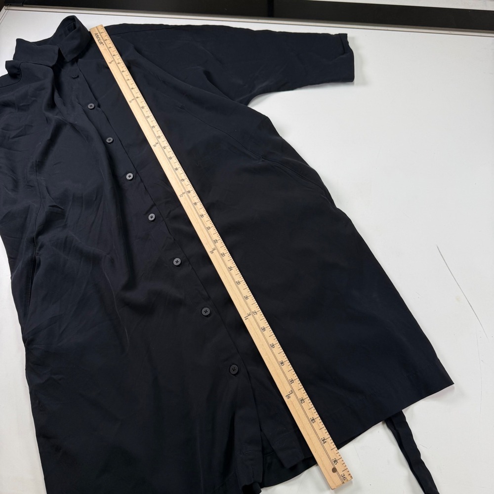 Lululemon Perfectly Poised Shirt Dress Black Cupro Tie Waist Size 2 - Picture 7 of 7